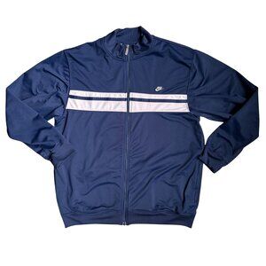 Vtg‎ Nike Mens Navy Track Jacket Size XL Philippines Chest Striped Gray Tag 90s